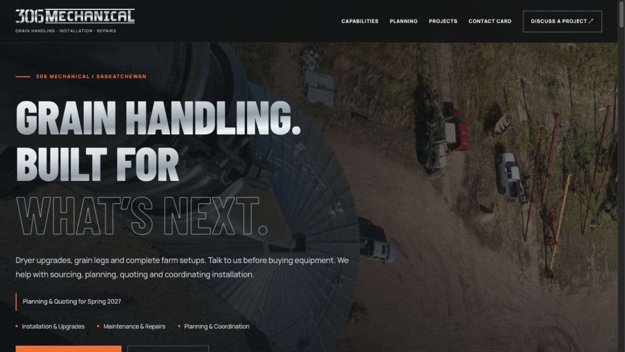 Preview of the 306 Mechanical website