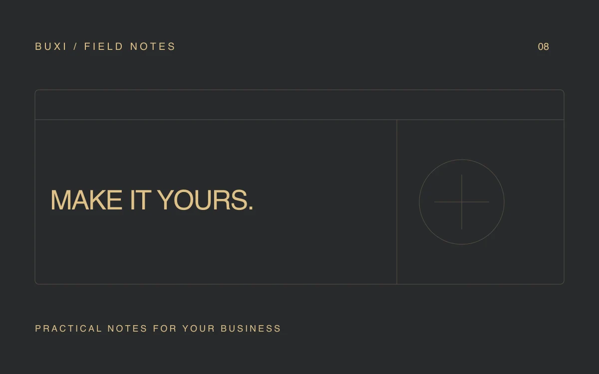 Buxi Field Notes: What should be in a useful brand kit?