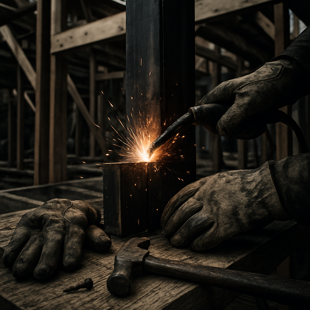 Millwrighting and framing work with steel beams and welding